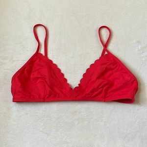 J.Crew Scalloped French Style Bikini Top, L